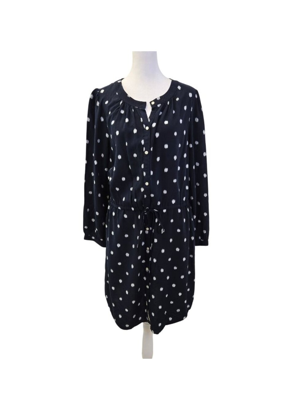 NWT Loft 100% Rayon Tie Waist Shirt Dress Size Medium
